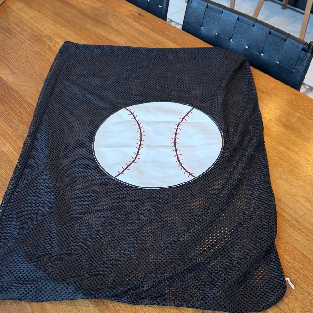 Black Mesh Baseball Laundry Bag